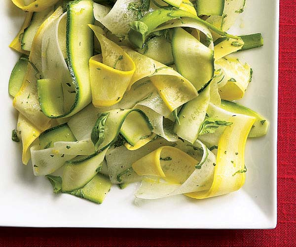 No-Cook Zucchini & Yellow Squash Ribbons with Daikon, Oregano & Basil recipe