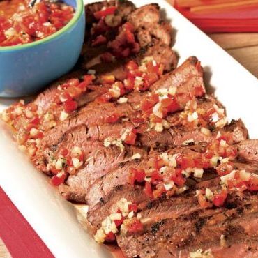 Argentine Spice-Rubbed Flank Steak with Salsa Criolla