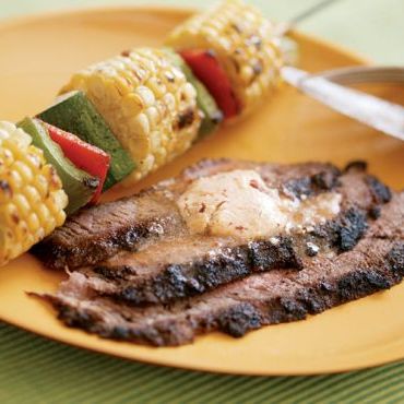 Latin-Style Flank Steak with Chipotle Butter